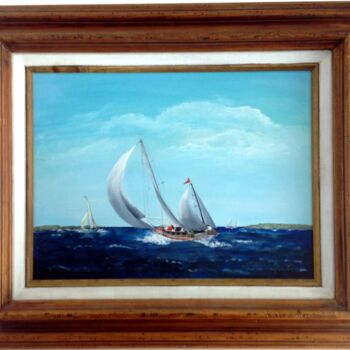 Painting titled "Windy Day on Missio…" by Dawna Taylor Jones Jones, Original Artwork