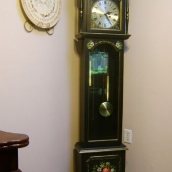 Peinture intitulée "Grandmother Clock -…" par Dawna Taylor Jones Jones, Œuvre d'art originale, Huile