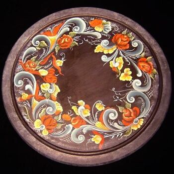 "Rosemaled Plate" başlıklı Artcraft Dawna Taylor Jones Jones tarafından, Orijinal sanat