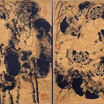 Malerei mit dem Titel "Pure white/Fragranc…" von Dayou Lu, Original-Kunstwerk, Pigmente