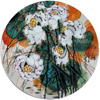 "Lotus dew 荷露 （No.18…" başlıklı Tablo Dayou Lu tarafından, Orijinal sanat, Pigmentler