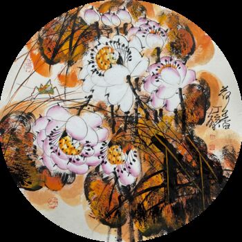 "Fragrance of lotus…" başlıklı Tablo Dayou Lu tarafından, Orijinal sanat, Pigmentler