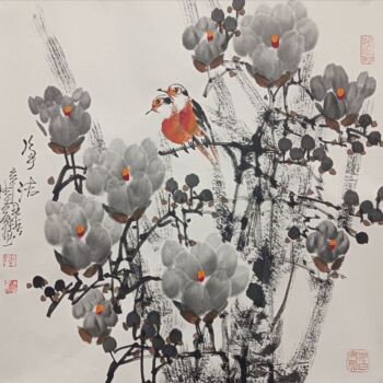 Painting titled "Pure white 净洁 （No.1…" by Dayou Lu, Original Artwork, Pigments