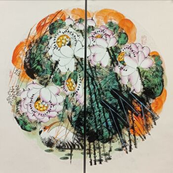"Fragrance of lotus…" başlıklı Tablo Dayou Lu tarafından, Orijinal sanat, Pigmentler