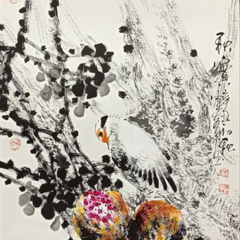 Painting titled "Harvest in the autu…" by Dayou Lu, Original Artwork, Pigments