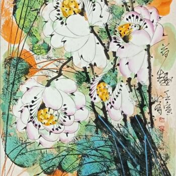 Painting titled "Fun in the fresh lo…" by Dayou Lu, Original Artwork, Pigments