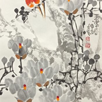 Peinture intitulée "Fragrance of Magnol…" par Dayou Lu, Œuvre d'art originale, Pigments