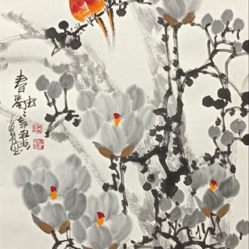 Malerei mit dem Titel "Spring in harmony 春…" von Dayou Lu, Original-Kunstwerk, Pigmente