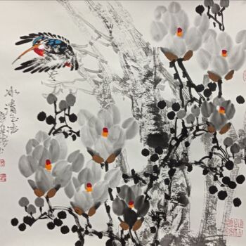Pintura titulada "Pure white 冰清玉洁 （No…" por Dayou Lu, Obra de arte original, Pigmentos