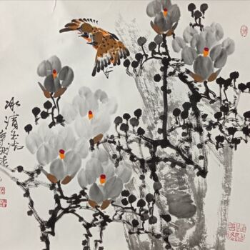 Painting titled "Pure white 冰清玉洁 （No…" by Dayou Lu, Original Artwork, Pigments