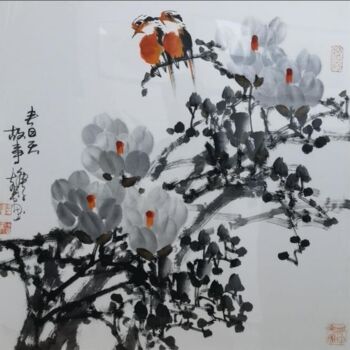 Painting titled "Spring story 春天故事 （…" by Dayou Lu, Original Artwork, Pigments