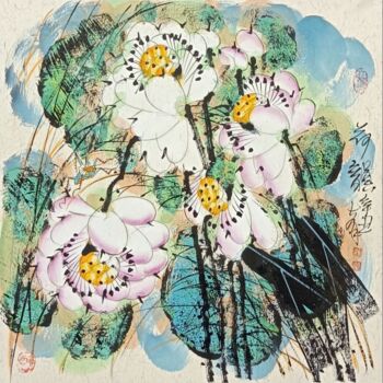 Pittura intitolato "Beautiful rhythm in…" da Dayou Lu, Opera d'arte originale, pigmenti