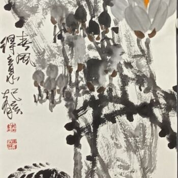 Painting titled "Feel glad in the sp…" by Dayou Lu, Original Artwork, Pigments