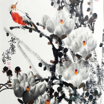 Painting titled "No dust 无尘 （No.F18B…" by Dayou Lu, Original Artwork, Pigments