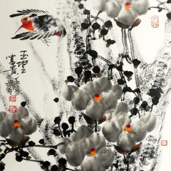 Pittura intitolato "Riches and honour 玉…" da Dayou Lu, Opera d'arte originale, pigmenti