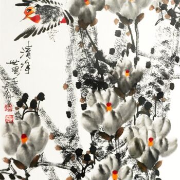 Painting titled "Fresh world 清净世界 （N…" by Dayou Lu, Original Artwork, Pigments