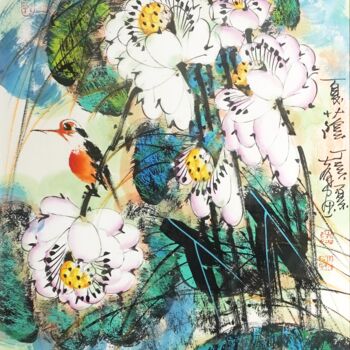 Painting titled "Summer breeze 夏荫 （N…" by Dayou Lu, Original Artwork, Pigments