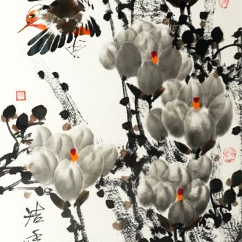 Картина под названием "Pure white 洁 （No.F1…" - Dayou Lu, Подлинное произведение искусства, Пигменты