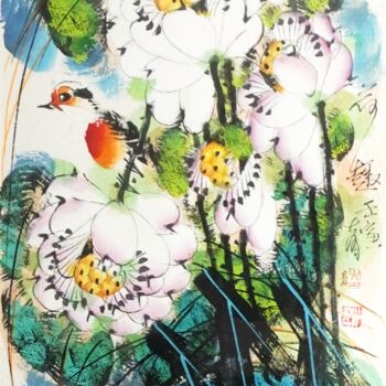 Painting titled "Fun in the fresh lo…" by Dayou Lu, Original Artwork, Pigments