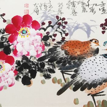 Painting titled "National beauty and…" by Dayou Lu, Original Artwork, Pigments