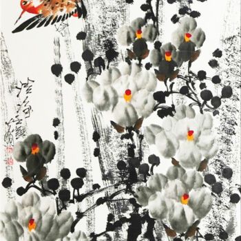 Painting titled "Pure white 洁净 （No.F…" by Dayou Lu, Original Artwork, Pigments