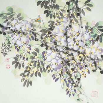 Pittura intitolato "Purple cloud 紫云 （No…" da Dayou Lu, Opera d'arte originale, pigmenti