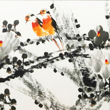 Painting titled "Spring story 春天故事 （…" by Dayou Lu, Original Artwork, Pigments