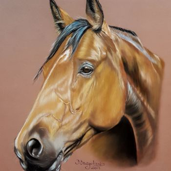 Pintura intitulada "Pastel on paper hor…" por Deimante Bruzguliene, Obras de arte originais, Pastel