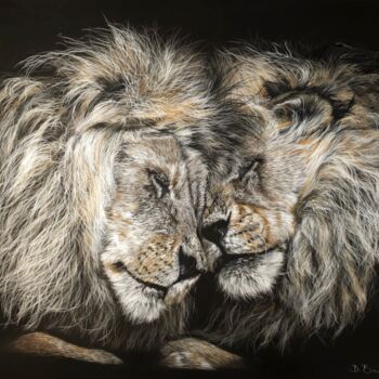 Drawing titled "Brothers" by Deimante Bruzguliene, Original Artwork, Pencil