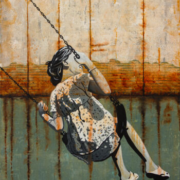 Картина под названием "TENDER AGE" - Db Waterman, Подлинное произведение искусства, Акрил Установлен на Деревянная рама для…