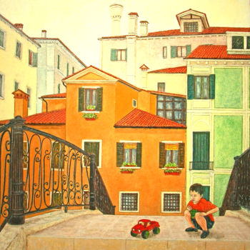 Malerei mit dem Titel "PERICOLO" von Daniele Bassetto, Original-Kunstwerk, Öl