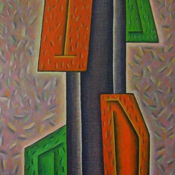 Pintura titulada "columna-80x100-cm-t…" por Daniel Jorge Castro Cuccuini, Obra de arte original
