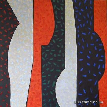 Картина под названием "siluetas-oleo-sobre…" - Daniel Jorge Castro Cuccuini, Подлинное произведение искусства