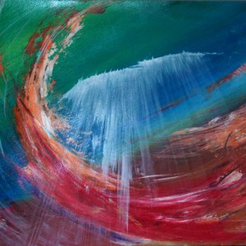Painting titled "onda (vague - wave)" by Arnaldo Guidolin (arnà), Original Artwork, Oil