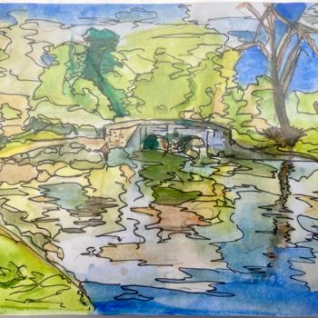 绘画 标题为“Nunn’s Bridges” 由Digby Chacksfield, 原创艺术品, 水彩