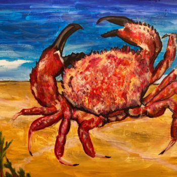 Painting titled "The Cromer Crab" by Digby Chacksfield, Original Artwork, Acrylic
