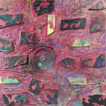 Schilderij getiteld "gathering the pieces" door Ariel Velez, Origineel Kunstwerk, Acryl