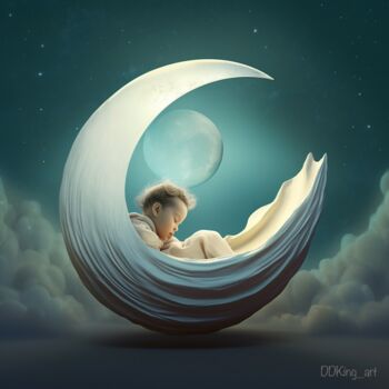 Arte digitale intitolato "Hijo de la Luna" da Ddking, Opera d'arte originale, Stampa digitale