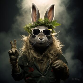"Peace Rabbit #1" başlıklı Dijital Sanat Ddking tarafından, Orijinal sanat, Dijital baskı