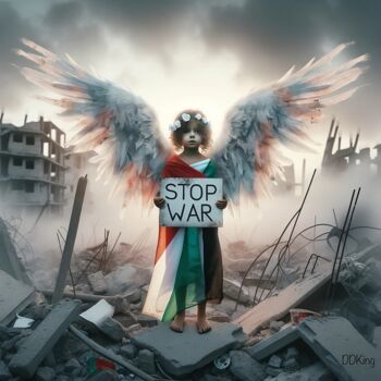 Digitale Kunst getiteld "Free Free Palestine" door Ddking, Origineel Kunstwerk, Digitale afdruk