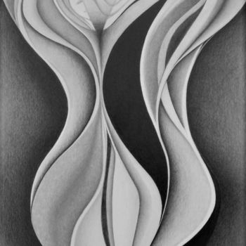 Dessin intitulée "La valse en redingo…" par Pelletier, Œuvre d'art originale, Crayon