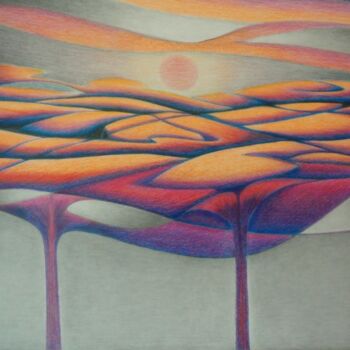 Dessin intitulée "À l'aube de l'incon…" par Pelletier, Œuvre d'art originale, Crayon