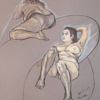 Disegno intitolato "carlotta 3" da Luc De Blick, Opera d'arte originale, Olio