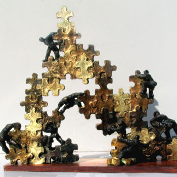 Scultura intitolato "puzzle.jpg" da Anne De Crécy, Opera d'arte originale, Metalli