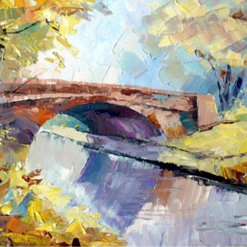 Painting titled "старый мост" by Oleg Erokhin, Original Artwork, Oil