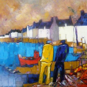 Pintura intitulada "Sur le Quai" por De Maussane, Obras de arte originais