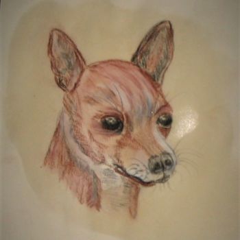 Drawing titled "Chihuahua" by Mars-Art, Original Artwork, Chalk