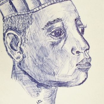 Drawing titled "Man" by Mars-Art, Original Artwork, Ballpoint pen