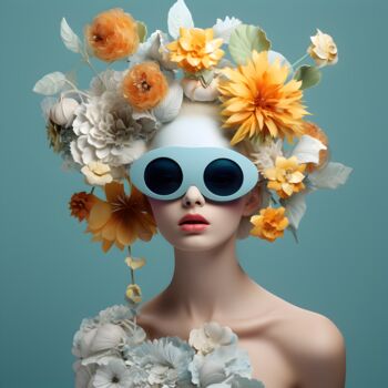 Digitale Kunst getiteld "Blooming Beauty LG-5" door Deai Studio, Origineel Kunstwerk, AI gegenereerde afbeelding