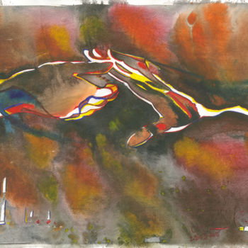 Peinture intitulée "Dance, 28 March 2015" par Dea Lieotto, Œuvre d'art originale, Aquarelle